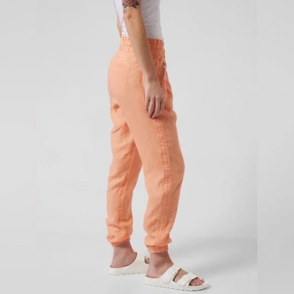 Athleta Cabo Linen Jogger, Cactus Peach, Size 4 - Picture 3 of 10